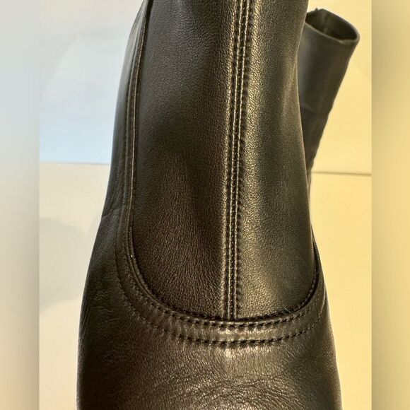 RARE Chanel Lambskin Rhinestone Logo Heeled Boots EU 37 US 6.5 KarlLagerfeld Era - Picture 17 of 17